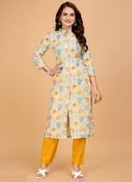 Rayon Multi Colour Office Wear Printed Readymade Kurti With Pant